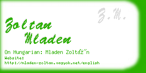 zoltan mladen business card